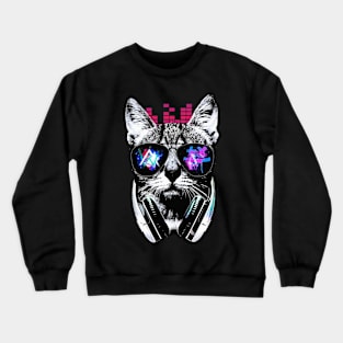 Cat Music Design Crewneck Sweatshirt